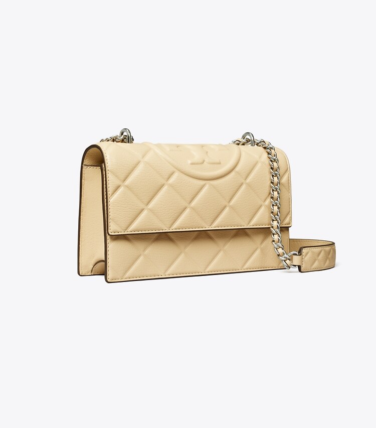 Tory Burch diseñador bolsos de hombro Bolso de hombro pequeño Fleming en Vanilla Soft Serve ángulo