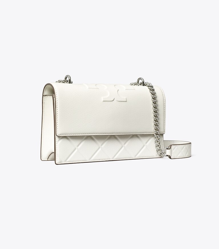 Tory Burch diseñador bolsos de hombro Bolso de hombro pequeño Fleming en Blanc ángulo