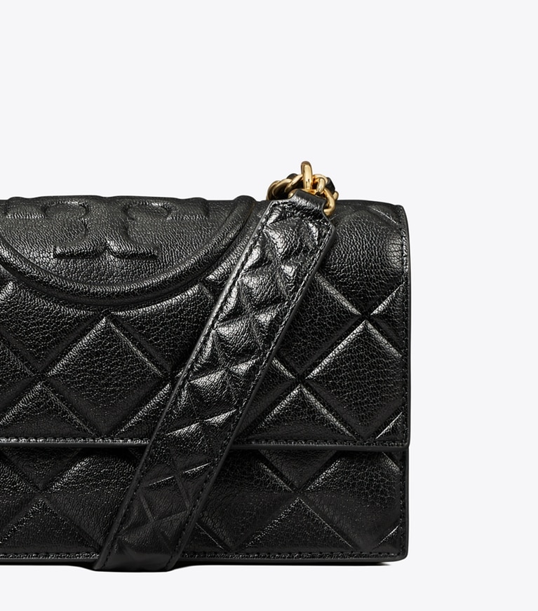 Tory Burch diseñador bolsos de hombro Bolso de hombro pequeño Fleming en Black detalle