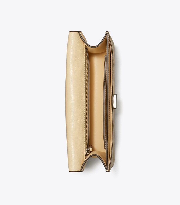 Tory Burch diseñador bolsos de hombro Bolso de hombro pequeño Fleming en Vanilla Soft Serve vista superior