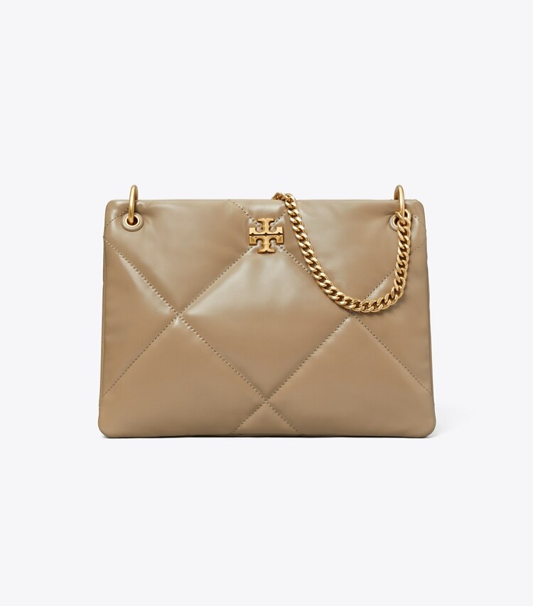 Tory Burch diseñador bolsos de hombro Bolso de hombro pequeño Kira Diamond Quilt en Taupe Oak frontal