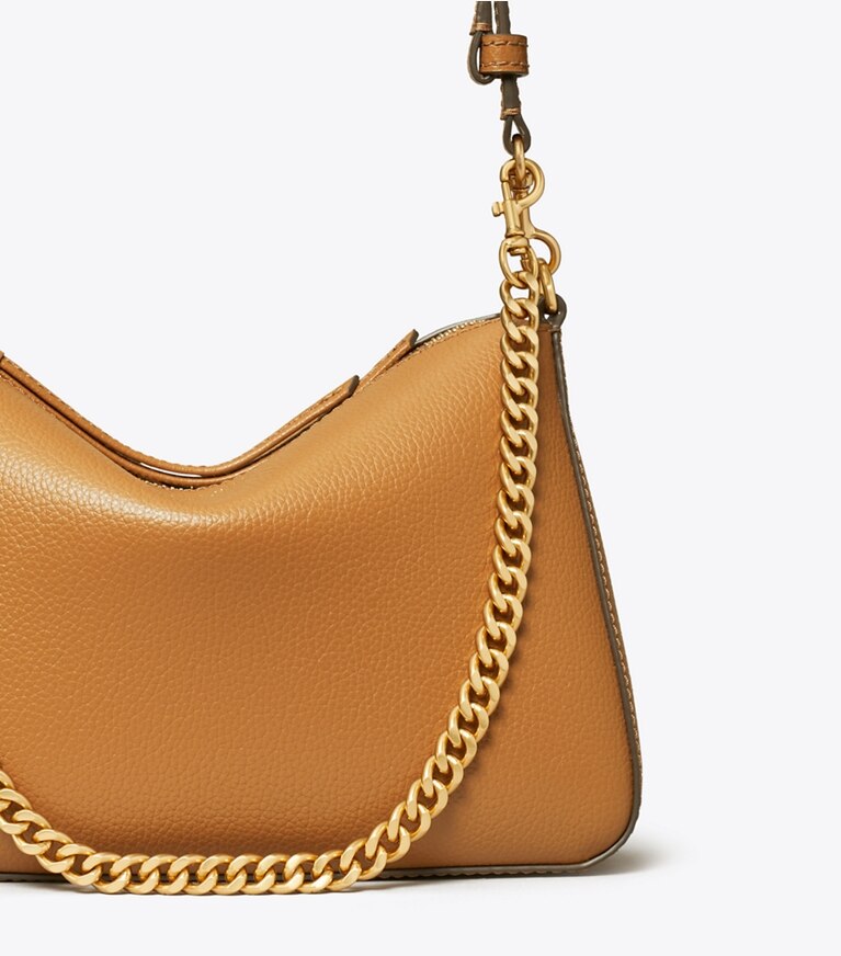 Tory Burch diseñador bolsos de hombro Bolso de hombro pequeño Perry en Autumn Brown detalle