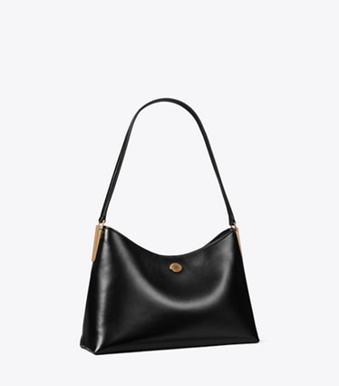 Tory Burch diseñador bolsos de hombro Bolso de hombro pequeño Robinson en Black ángulo