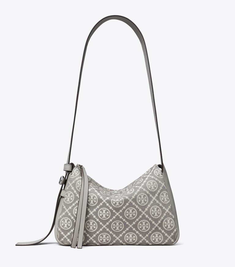 Tory Burch diseñador bolsos de hombro Bolso de hombro pequeño Romy con monograma de T en Gray frontal