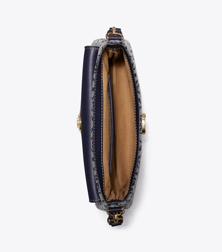 Tory Burch diseñador bolsos de hombro Bolso de hombro pequeño suave con monograma de T en Tory Navy vista superior