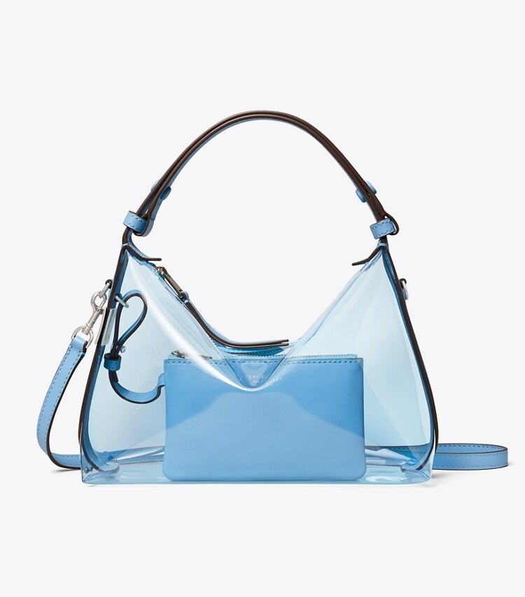 Tory Burch diseñador bolsos de hombro Bolso de hombro transparente Mellow en Pool Blue frente