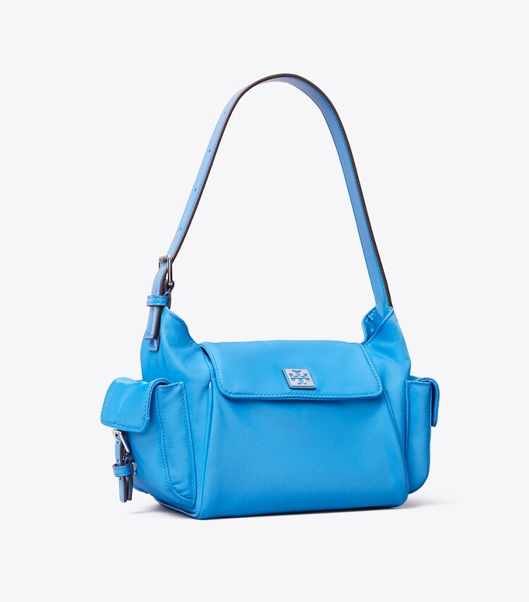 Tory Burch diseñador bolsos de hombro Bolso de hombro Virginia Pocket en Bay Blue ángulo