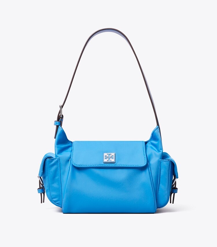 Tory Burch diseñador bolsos de hombro Bolso de hombro Virginia Pocket en Bay Blue frente