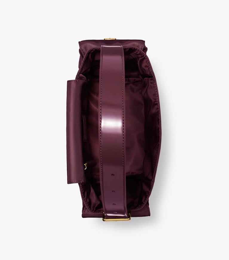 Tory Burch diseñador bolsos de hombro Bolso de hombro Virginia Pocket en Dark Carmine vista superior