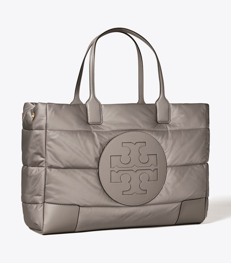 Tory Burch diseñador bolsos tote Bolso de mano acolchado Ella en Gray Heron ángulo