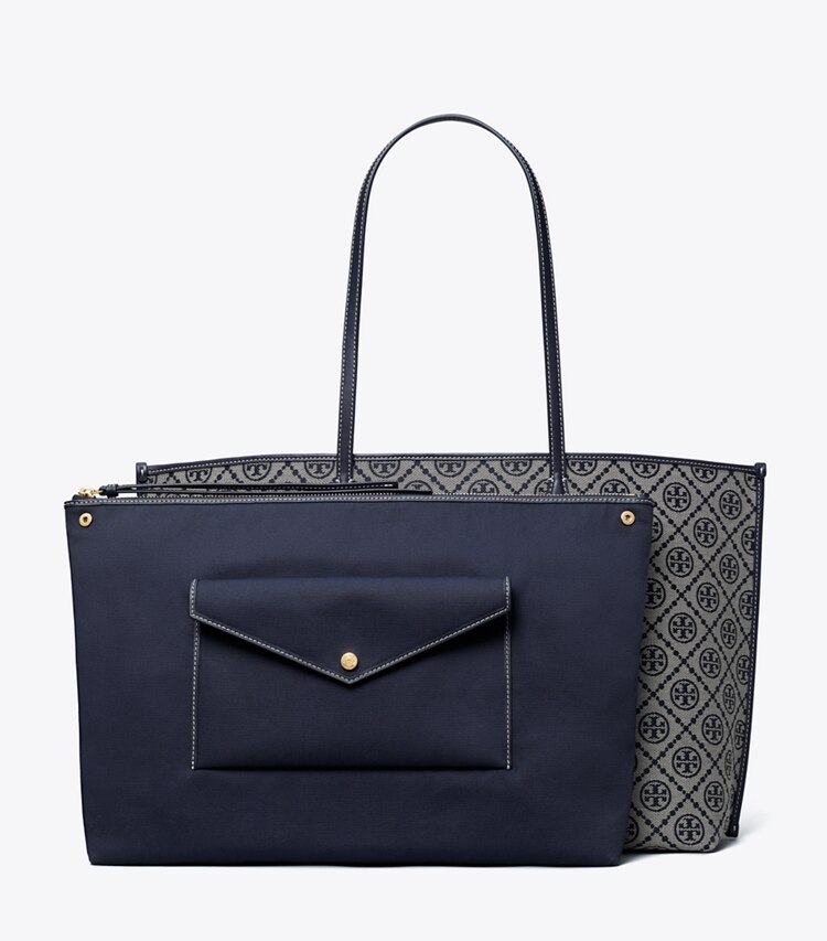Tory Burch diseñador bolsos tote Bolso de mano con monograma en T Perry en Tory Navy detalle