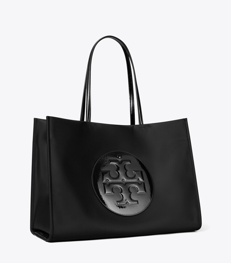 Tory Burch diseñador bolsos tote Bolso de mano Ella de charol en Black ángulo