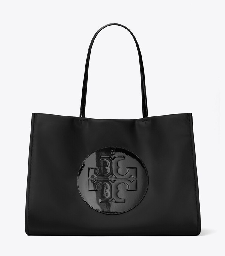 Tory Burch diseñador bolsos tote Bolso de mano Ella de charol en Black frente