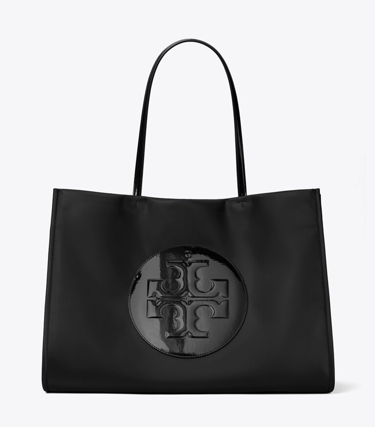 Tory Burch diseñador bolsos tote Bolso de mano Ella de charol en Black frente