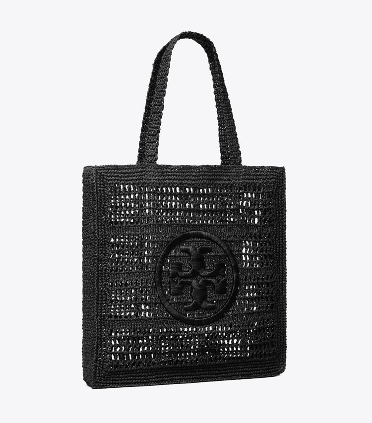Tory Burch diseñador bolsos tote Bolso de mano Ella de croché hecho a mano en Black ángulo