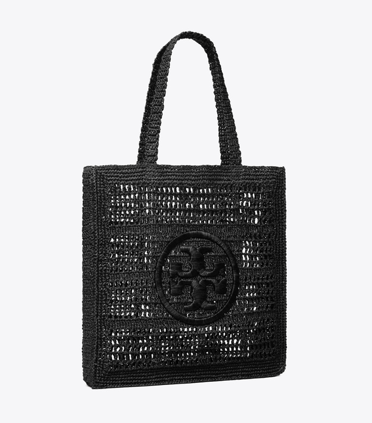 Tory Burch diseñador bolsos tote Bolso de mano Ella de croché hecho a mano en Black ángulo
