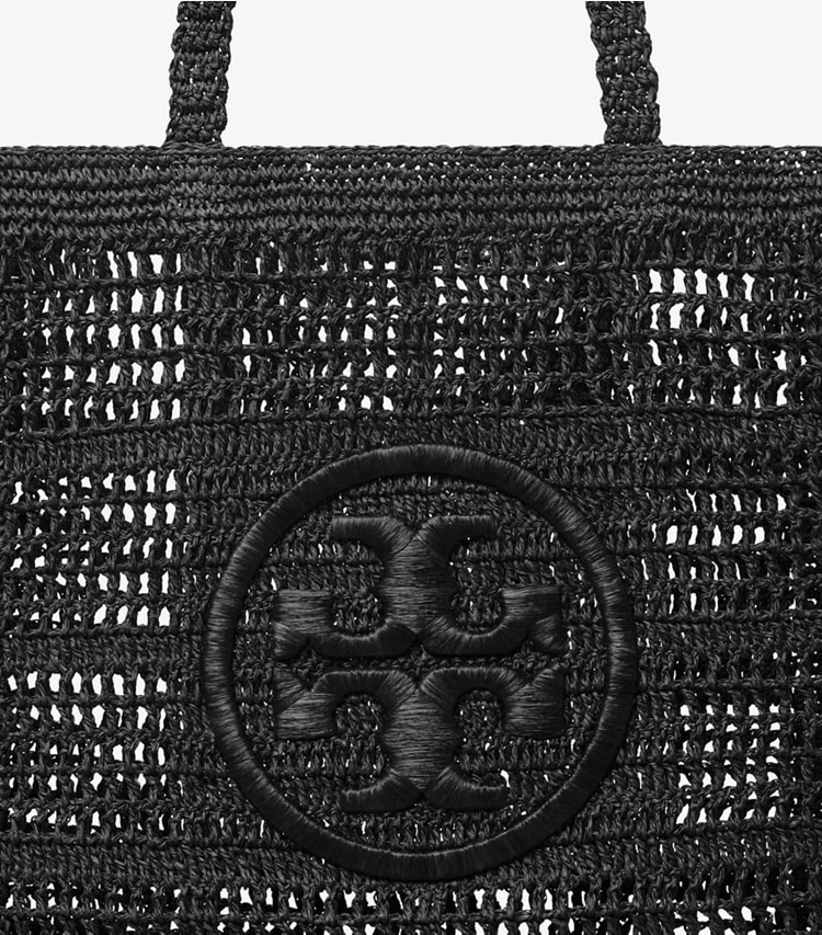 Tory Burch diseñador bolsos tote Bolso de mano Ella de croché hecho a mano en Black detalle