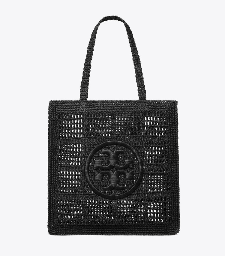 Tory Burch diseñador bolsos tote Bolso de mano Ella de croché hecho a mano en Black frente