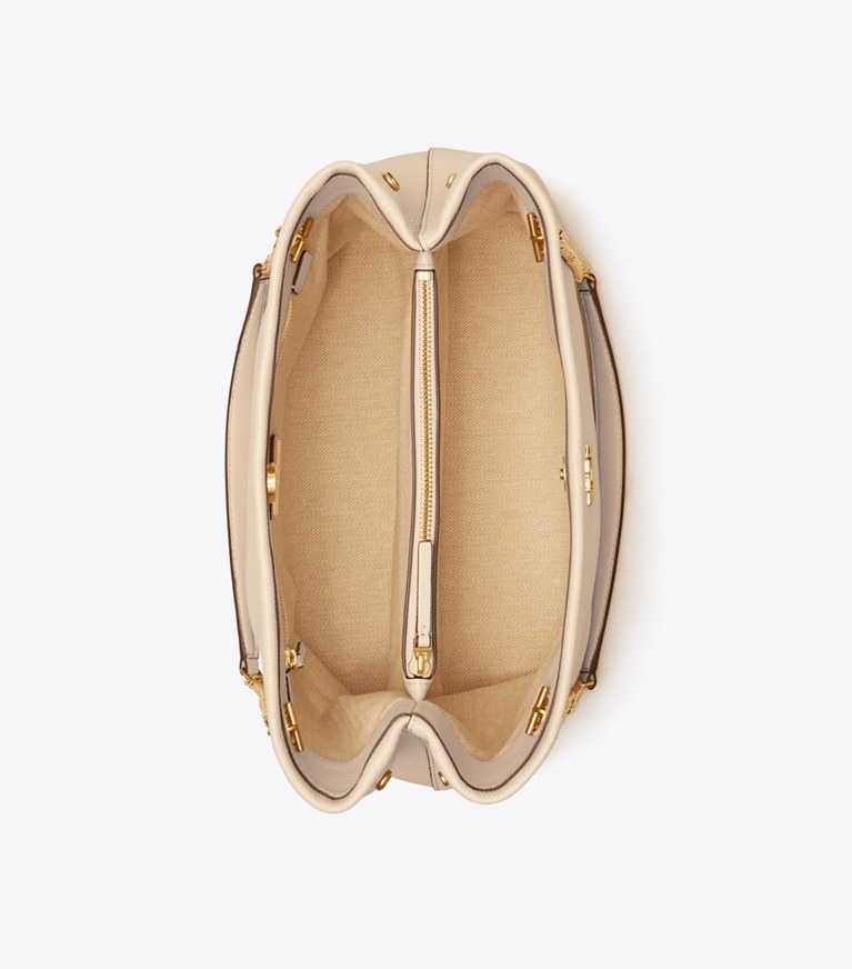 Tory Burch diseñador bolsos tote Bolso de mano Kira en New Cream vista superior
