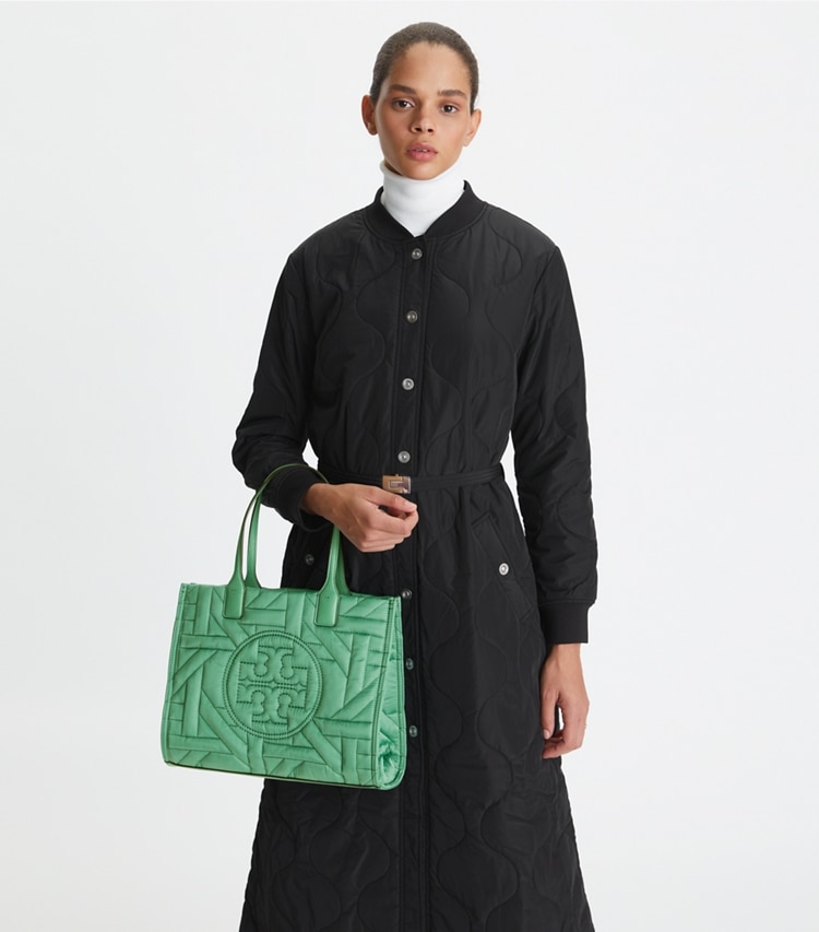 Tory Burch diseñador bolsos tote Bolso de mano pequeño Ella de cestería en Patina accesorio en modelo