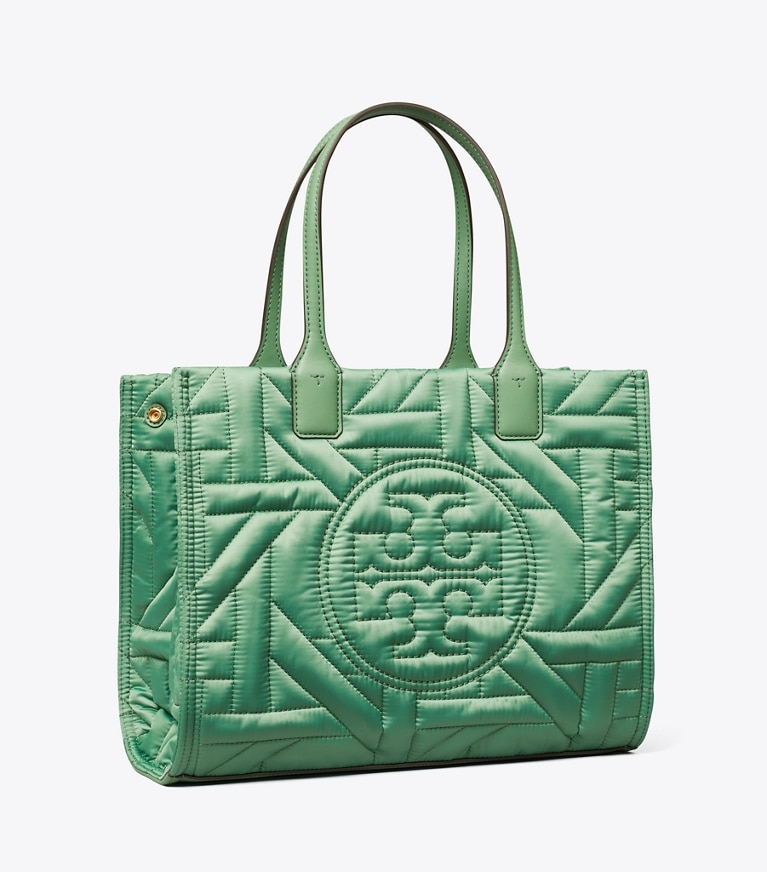Tory Burch diseñador bolsos tote Bolso de mano pequeño Ella de cestería en Patina ángulo