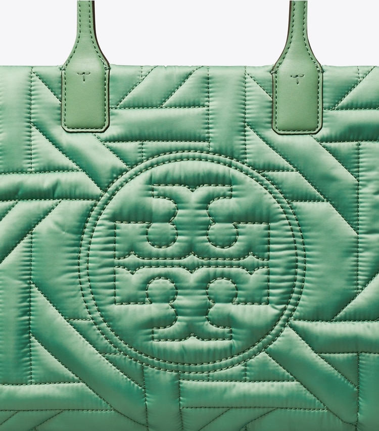 Tory Burch diseñador bolsos tote Bolso de mano pequeño Ella de cestería en Patina detalle