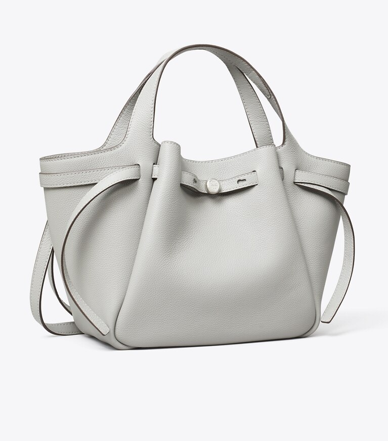 Tory Burch diseñador bolsos tote Bolso de mano pequeño Romy en Light Granite ángulo