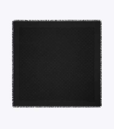 Tory Burch diseñador bufandas Bolso de viaje de jacquard con monograma de T en Black desde arriba