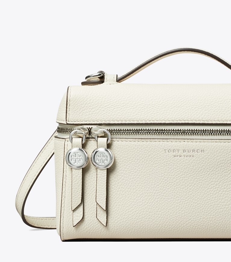 Tory Burch diseñador bolsos bandolera Bolso delgado con asa superior Romy en Light Cream detalle
