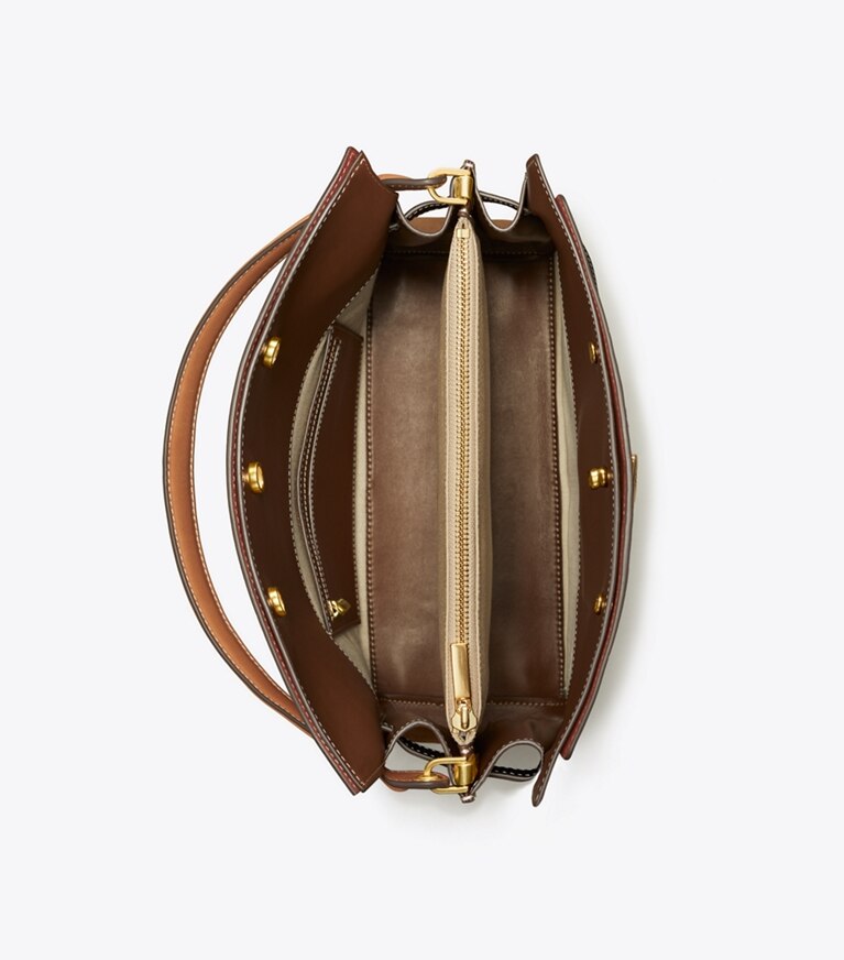 Tory Burch diseñador bolsos satchel Bolso doble Lee Radziwill en Black desde arriba