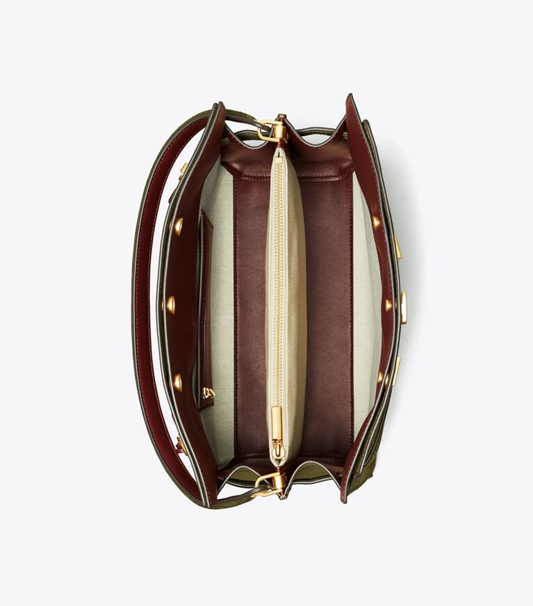 Tory Burch diseñador bolsos satchel Bolso doble Lee Radziwill en Leccio vista superior