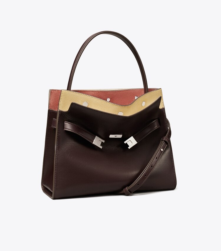 Tory Burch diseñador bolsos satchel Bolso doble pequeño Lee Radziwill en Coco ángulo