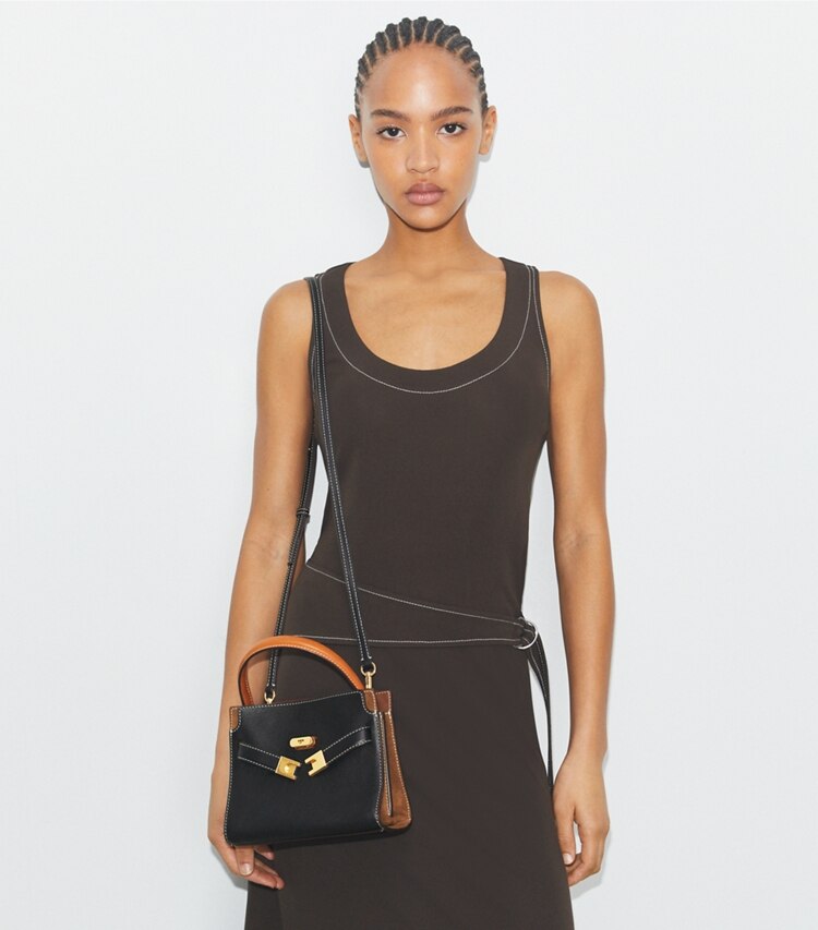 Tory Burch diseñador bolsos bandolera Bolso doble Petite de Lee Radziwill en Black accesorio en el modelo