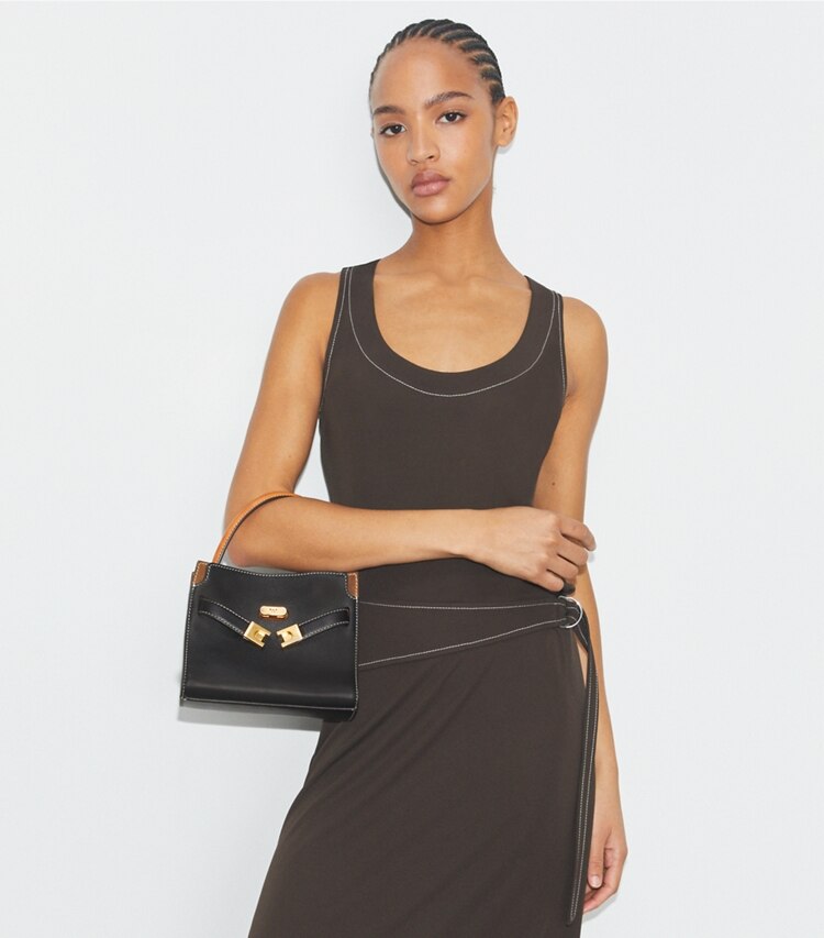 Tory Burch diseñador bolsos bandolera Bolso doble Petite de Lee Radziwill en Black adicional en el modelo