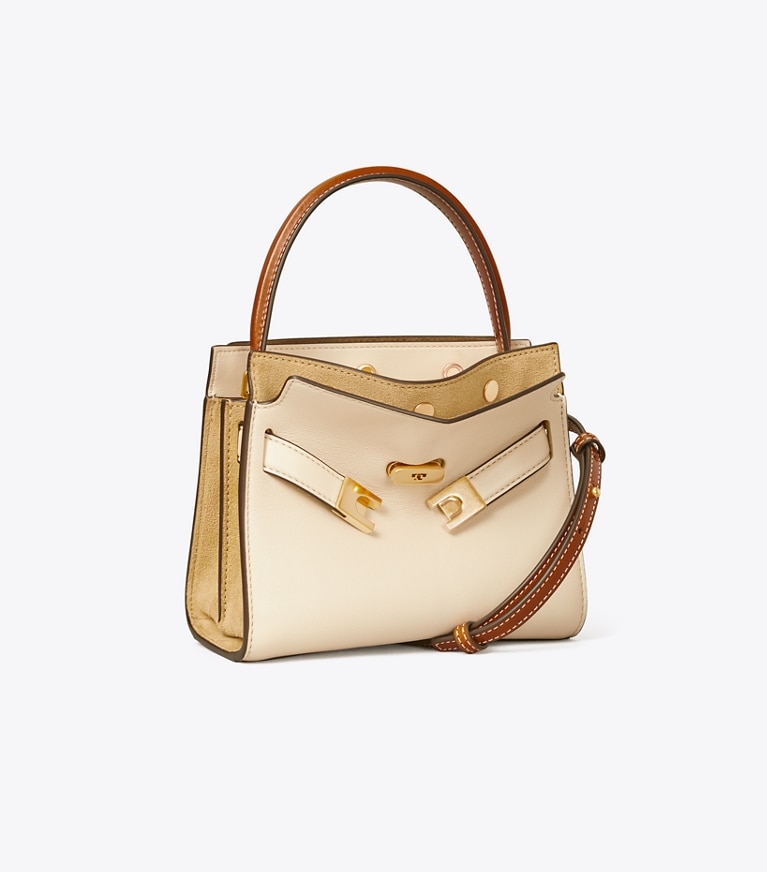 Tory Burch diseñador bolsos bandolera Bolso doble Petite de Lee Radziwill en New Cream ángulo