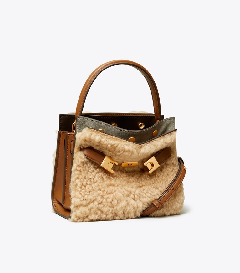 Tory Burch diseñador bolsos bandolera Bolso doble Petite de Lee Radziwill en Natural ángulo