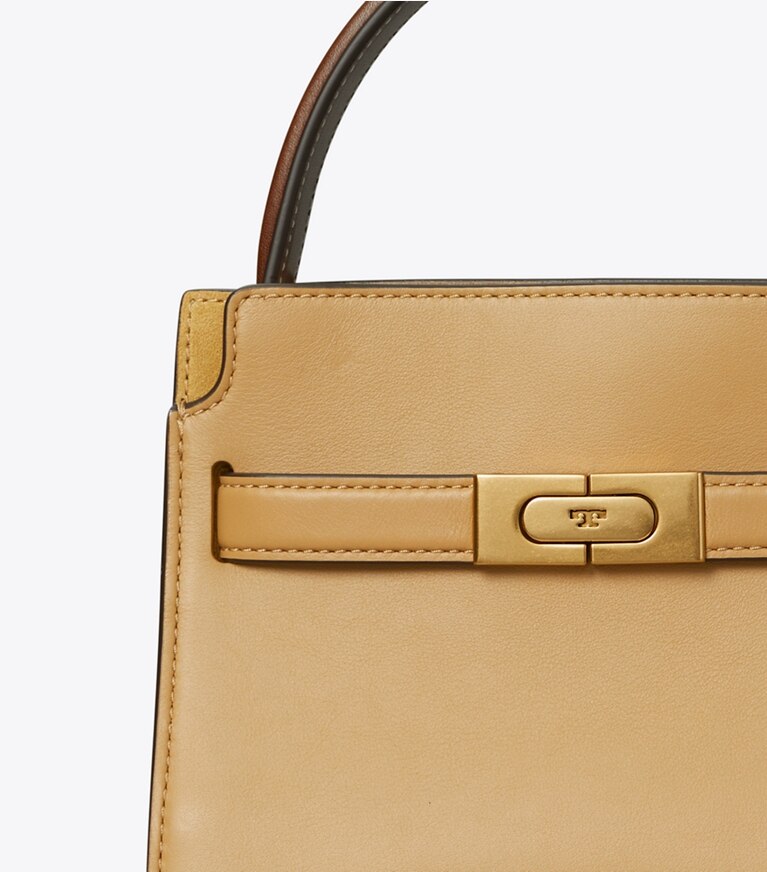Tory Burch diseñador bolsos bandolera Bolso doble Petite de Lee Radziwill en Ginger Shortbread detalle