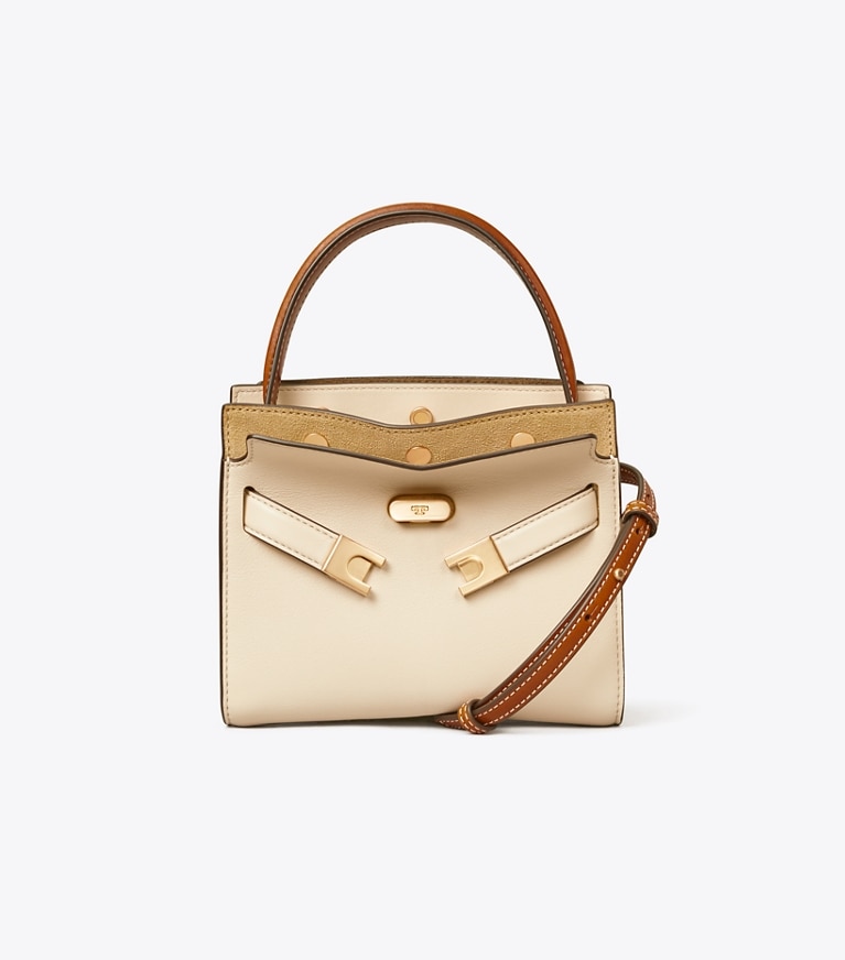 Tory Burch diseñador bolsos bandolera Bolso doble Petite de Lee Radziwill en New Cream frontal