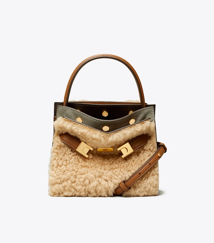 Tory Burch diseñador bolsos bandolera Bolso doble Petite de Lee Radziwill en Natural frontal
