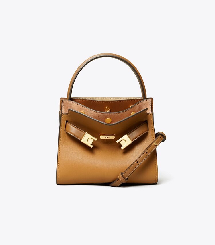Tory Burch diseñador bolsos bandolera Bolso doble Petite de Lee Radziwill en Tiramisu frontal