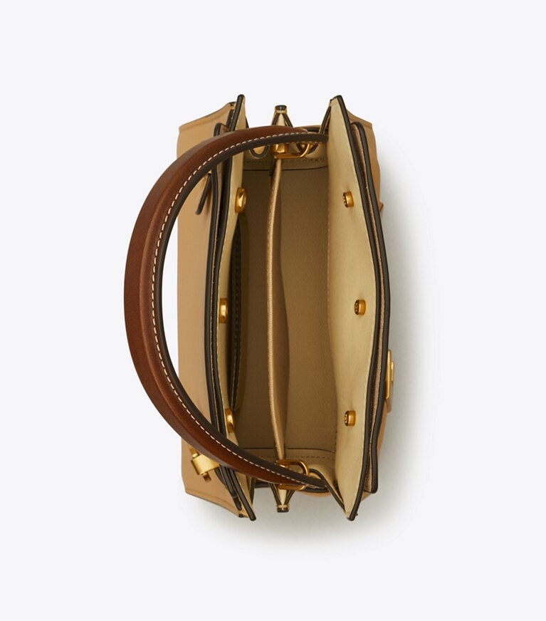 Tory Burch diseñador bolsos bandolera Bolso doble Petite de Lee Radziwill en Ginger Shortbread desde arriba