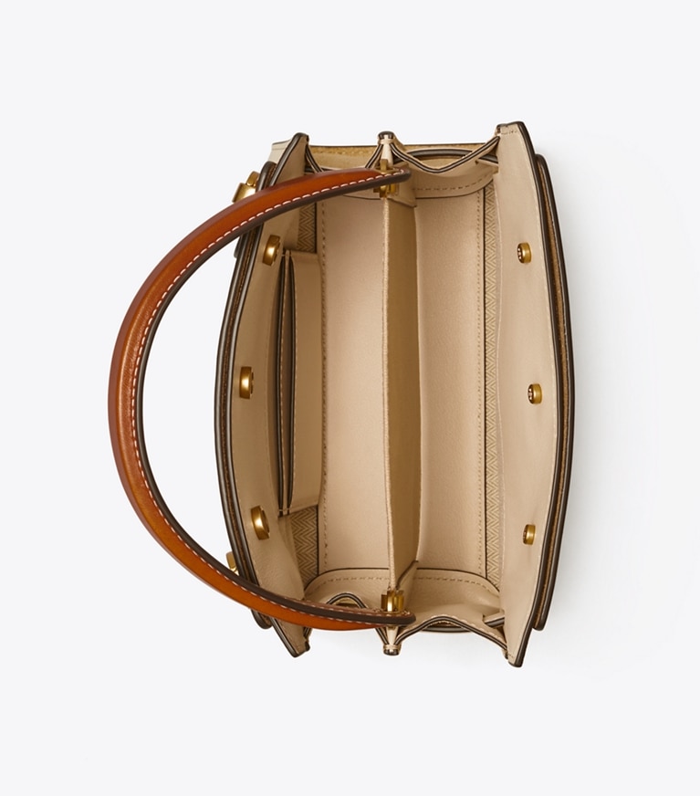 Tory Burch diseñador bolsos bandolera Bolso doble Petite de Lee Radziwill en New Cream desde arriba
