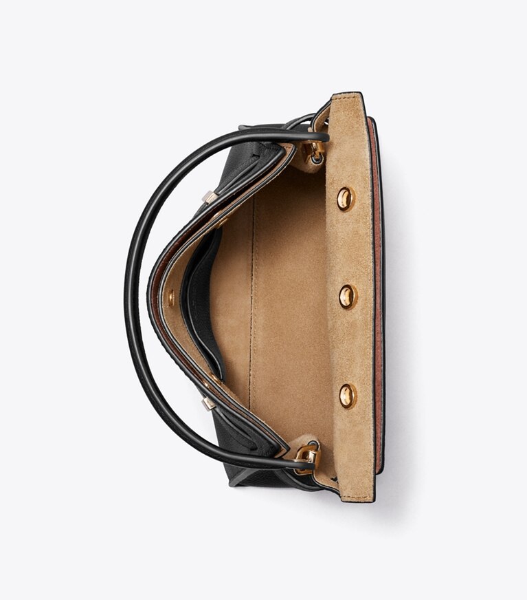 Tory Burch diseñador bolsos bandolera Bolso doble Petite Lee Radziwill en Black vista superior
