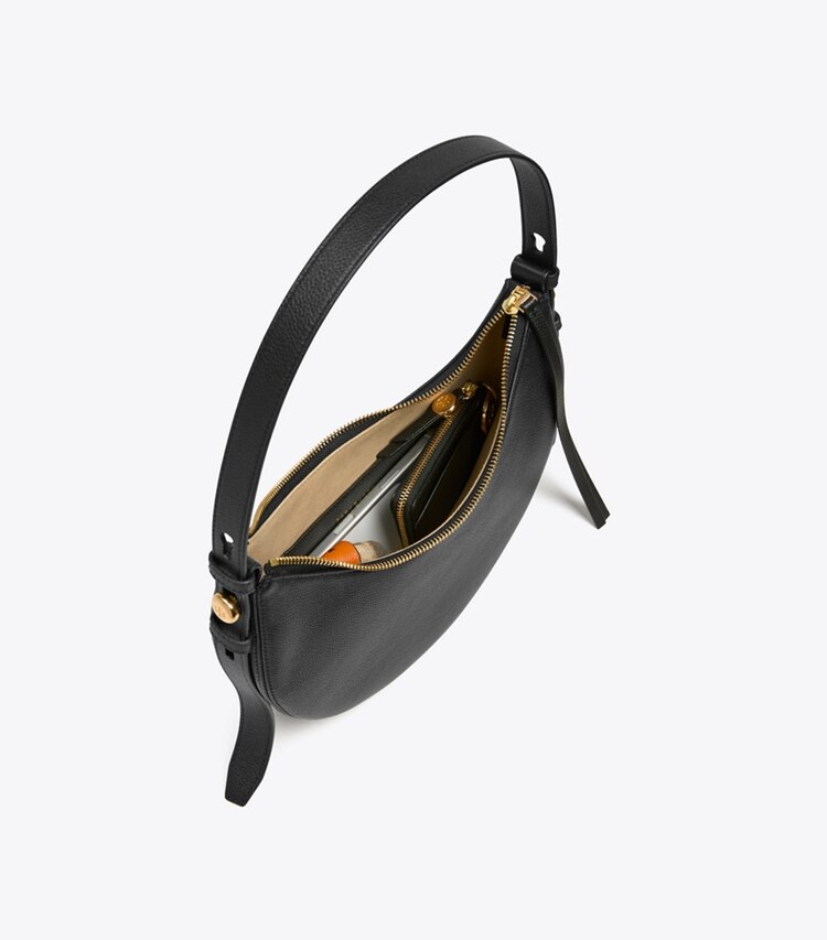 Tory Burch diseñador bolsos de hombro Bolso en media luna Romy en Tiramisu adicional