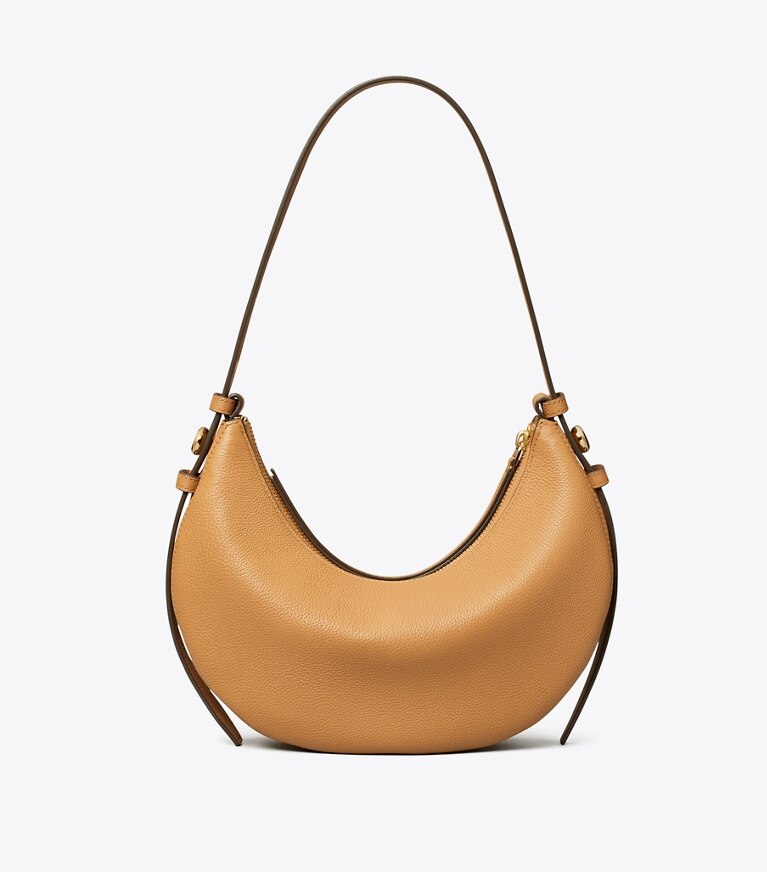 Tory Burch diseñador bolsos de hombro Bolso en media luna Romy en Tiramisu volver