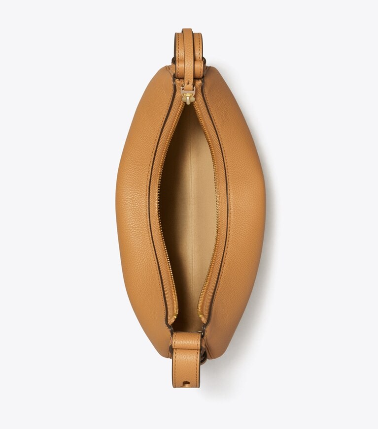 Tory Burch diseñador bolsos de hombro Bolso en media luna Romy en Tiramisu vista superior