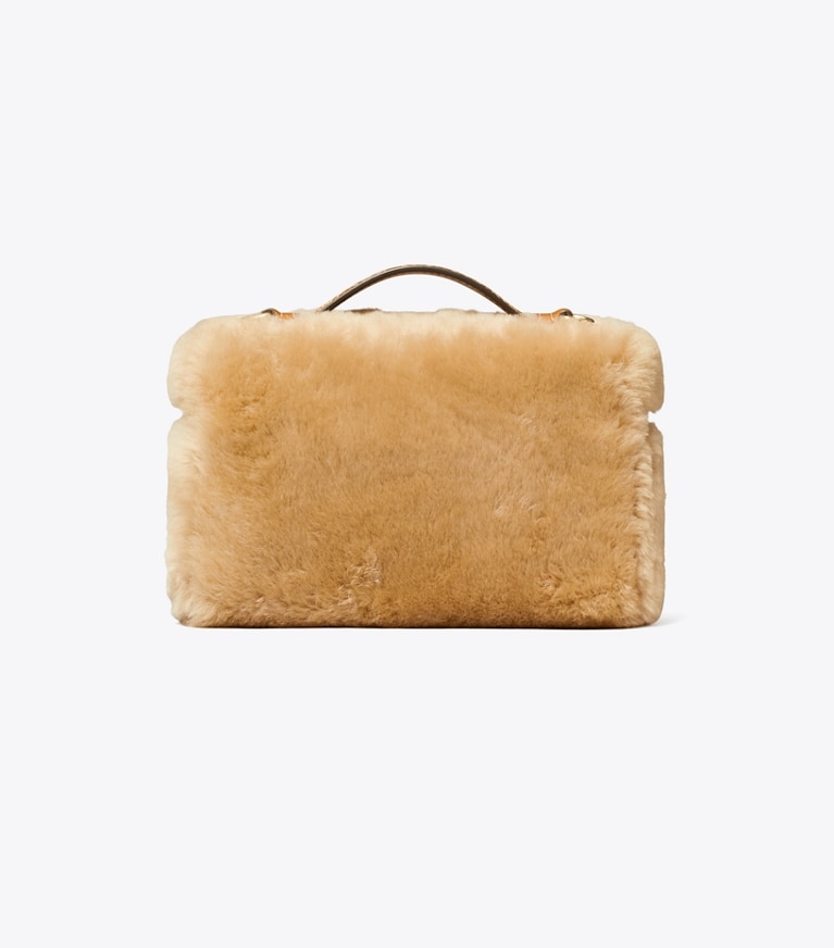 Tory Burch diseñador bolsos bandolera Bolso fino Romy de borreguillo con asa superior en Teddy parte trasera