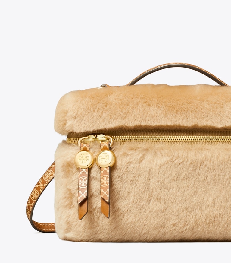 Tory Burch diseñador bolsos bandolera Bolso fino Romy de borreguillo con asa superior en Teddy detalle
