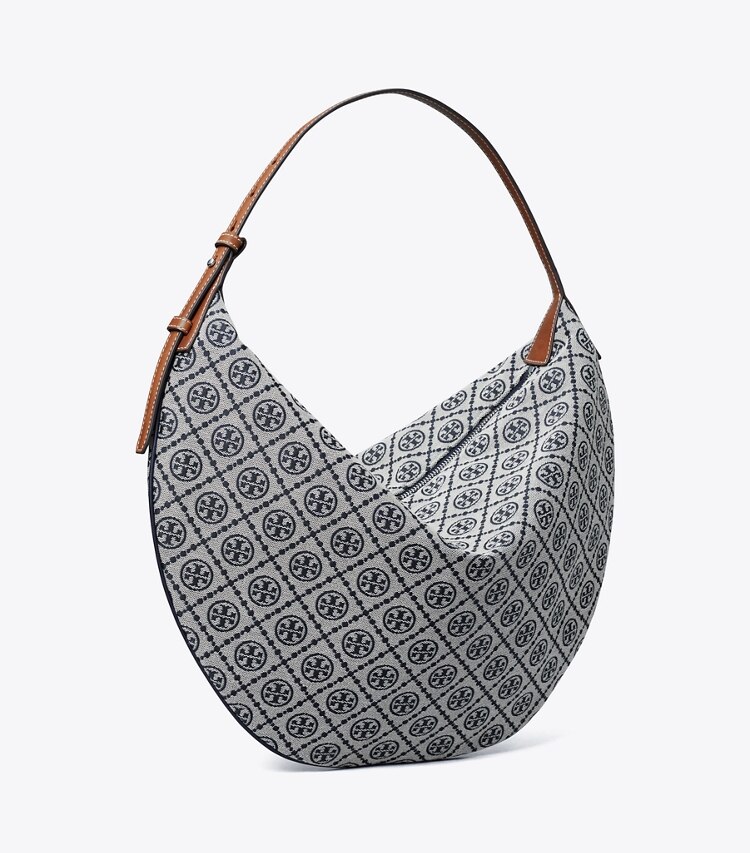 Tory Burch diseñador bolsos hobo Bolso globo con monograma de T en Tory Navy ángulo