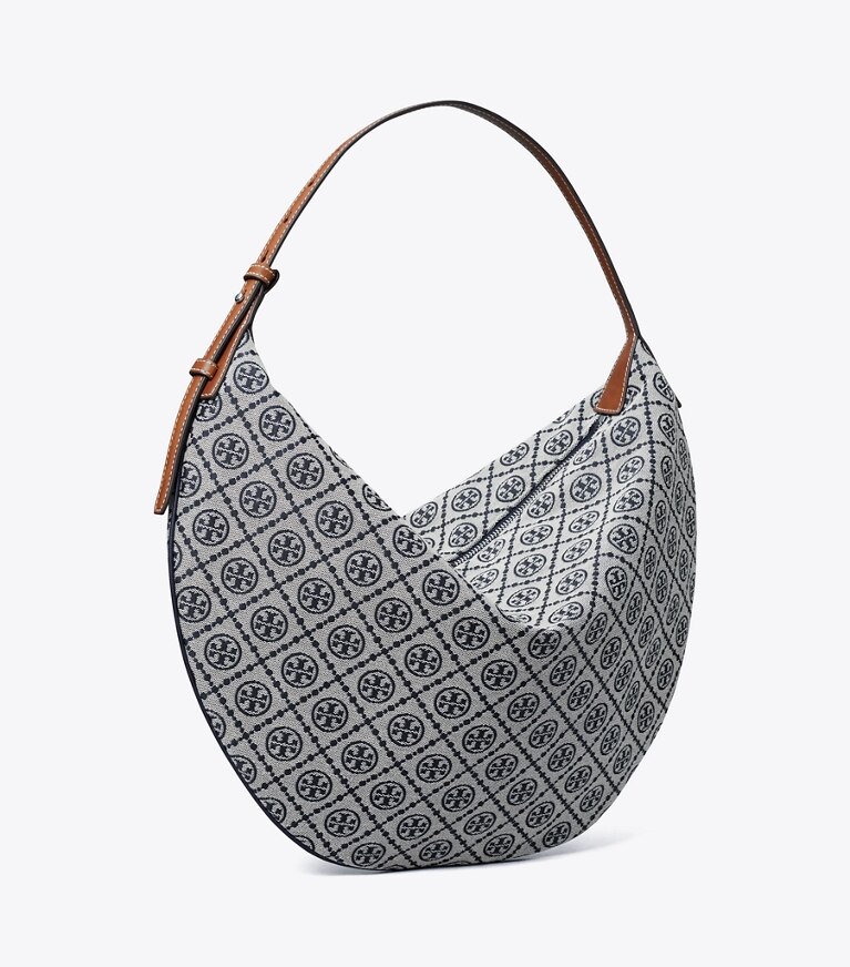 Tory Burch diseñador bolsos hobo Bolso globo con monograma de T en Tory Navy ángulo